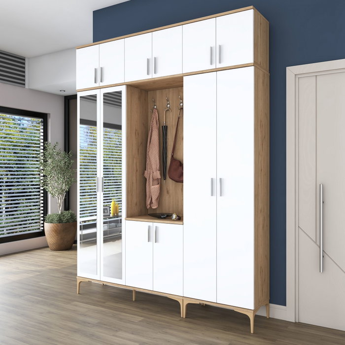 Hanah Home Soporte de Entrada EA157 - 4501 Nogal y Blanco